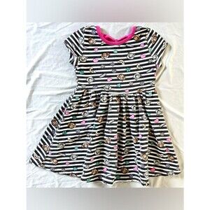 Nickelodeon PAW Patrol Girls Dress Size 5T Black & White Striped Skater Dress